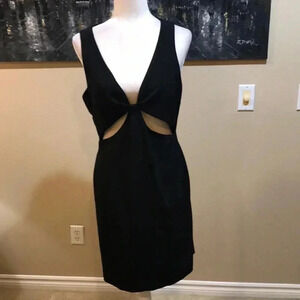 Forever 21 Cutout Little Black Dress with Cut Out at Waist Zipper Back-Size L
